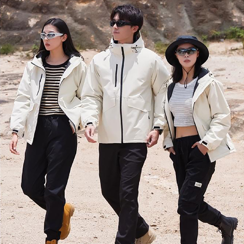 white windproof jacket
